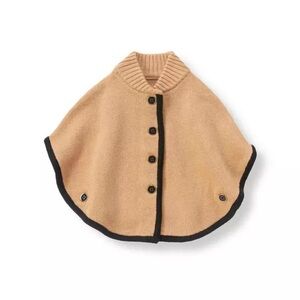Janie and Jack Girl Butterscotch Tipped Sweater Poncho 2T